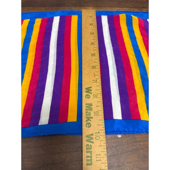 Elaine Gold For Collection XIIX Ltd. 100% Silk Striped Scarf Women's Accessory - Picture 12 of 12